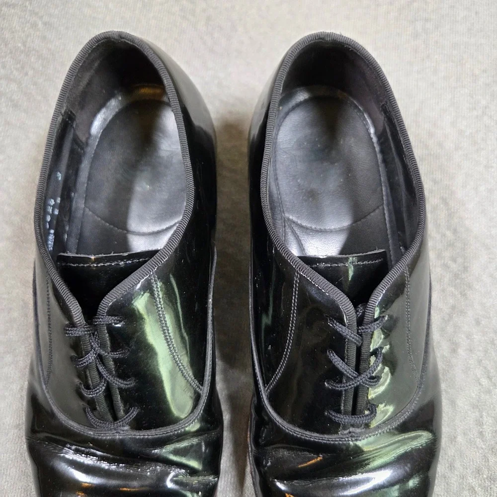 Florsheim Patent Leather Oxford Dress Shoes Men 7D Black Formal Plain Toe